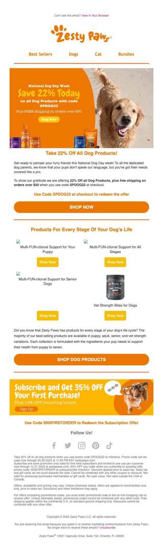 Save 22% today on all Dog Products! 🐶