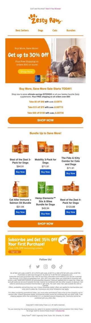 Open for up to 30% of Zesty Savings 🤩