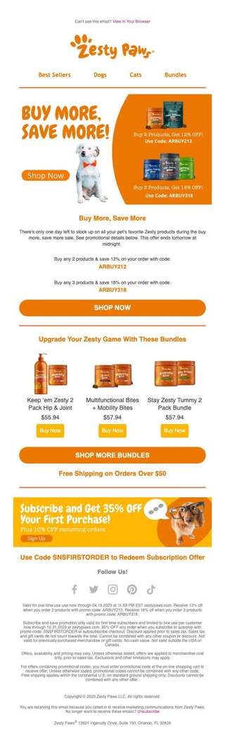 One day left to take up to 18% off your next order