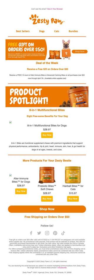 Surprise! Receive a free gift on orders over $50