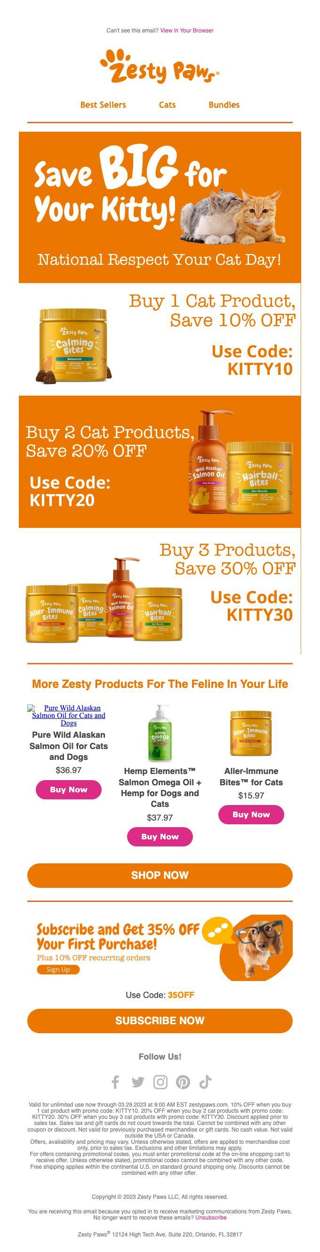 😽It's National Respect Your Cat Day! Save up to 30% on cat products