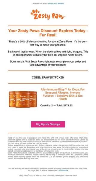 🦴 Dig Up Your 30% Off Discount Before It's Too Late!