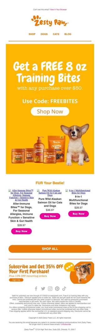 ✅FREE TRAINING BITES for Your Bestie with Any Purchase Over $50😍