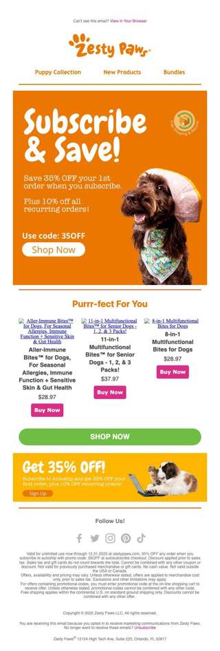 🧡Subscribe & Save 35% OFF Your Next Order🧡