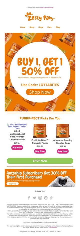 Buy 1 Get 1 50% OFF Sitewide🧡