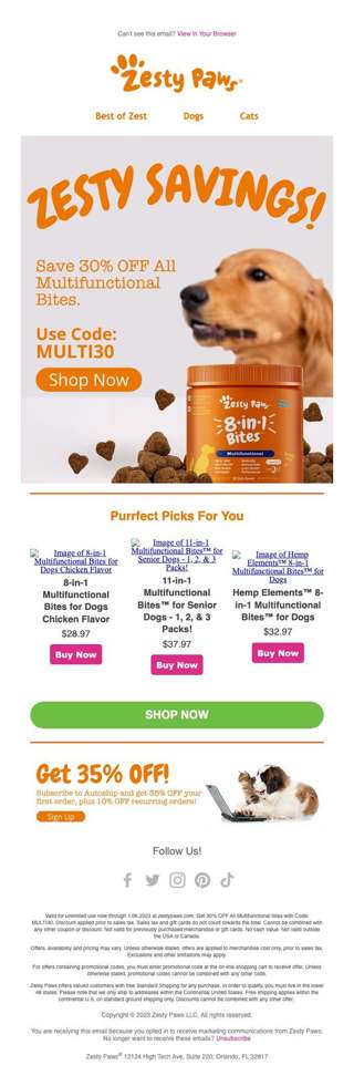 30% Off All Multifunctional Bites😻 Zesty Savings🧡