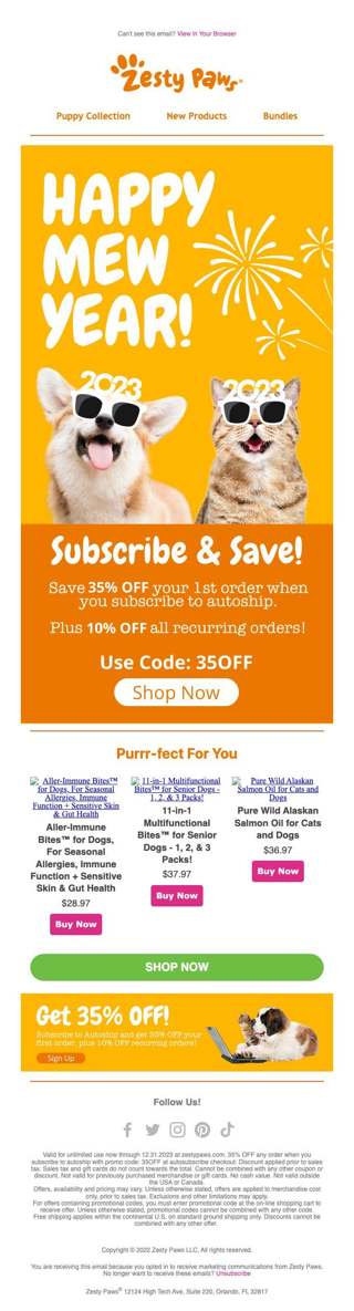HAPPY MEW YEAR❤️ Subscribe & Save 35% OFF Your Next Order❗