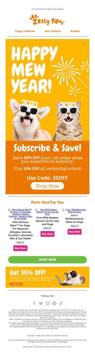 HAPPY MEW YEAR❤️ Subscribe & Save 35% OFF Your Next Order❗