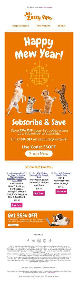 Subscribe & Save 35% OFF Your Next Order❗ HAPPY MEW YEAR❤️