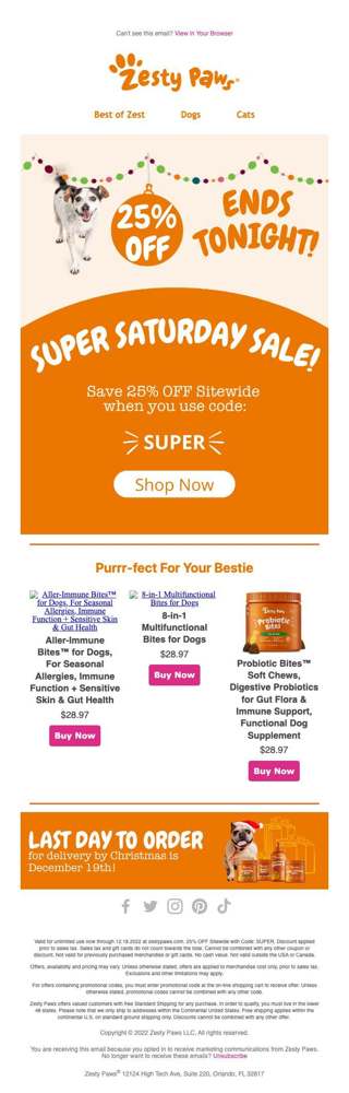 25% OFF Sitewide🤩 Super Saturday🧡