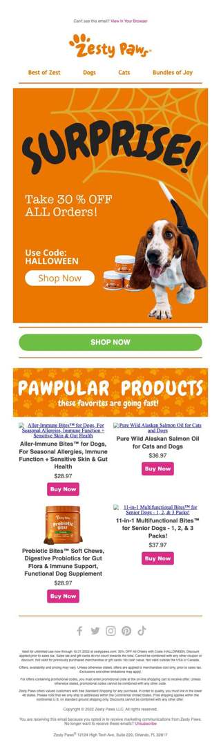 Happy Howl-o-ween🎃 30% Off All Orders 🧡 With Code: HALLOWEEN