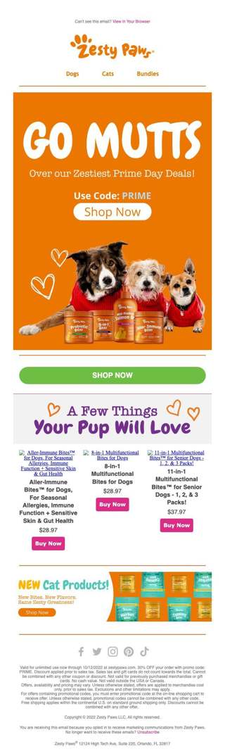 Oh My Dog🐶 30% OFF Sitewide✴️ Zestiest Prime Day!