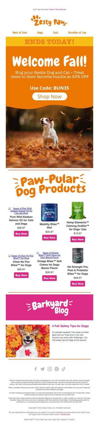 Welcome Fall🍁 Treat your Bestie 🐶😻 to their favorite bundle at 35% OFF