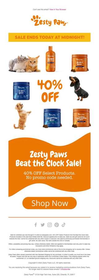 TODAY ONLY ⏰40% OFF for Beat The Clock Sale!