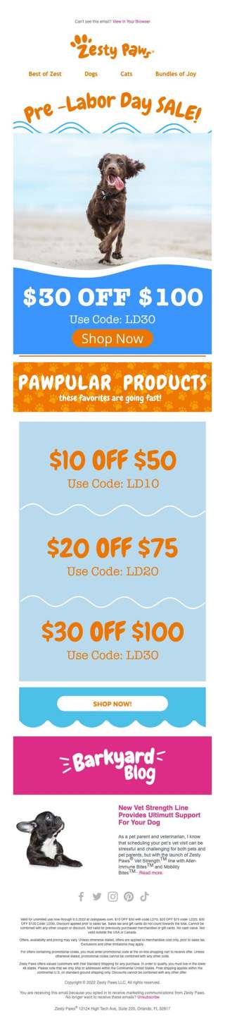 Pre Labor Day Sale! $30 OFF $100 🥳