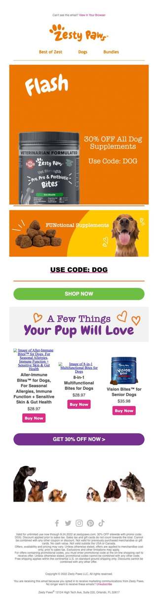 Only a Few Hours Left: Flash Sale 30% OFF All Dog Products!✅