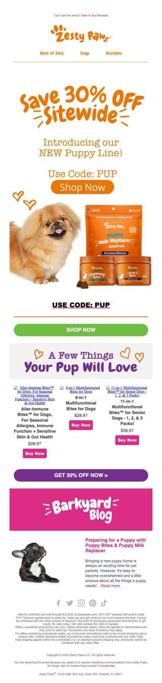 30% Off Tasty Bites for Your Dog!💞