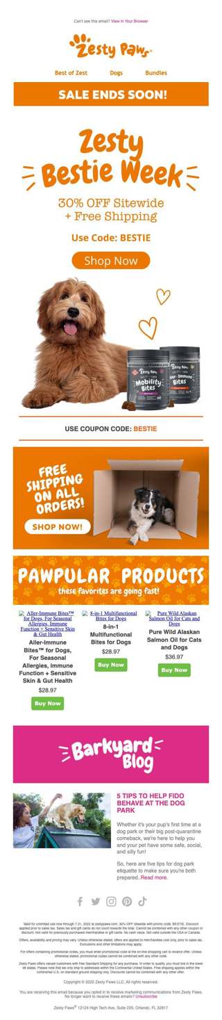 Limited time only: Save on the newest zesty paws collection 🥰