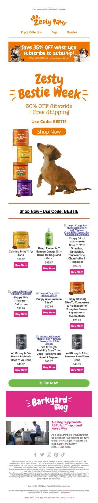 Puppy Products - 30% off this week only!