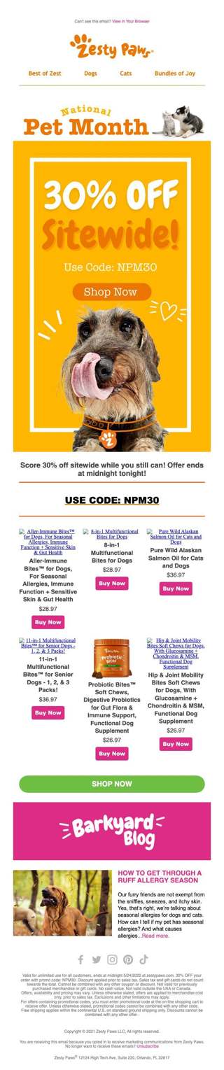 30% ends at midnight tonight!