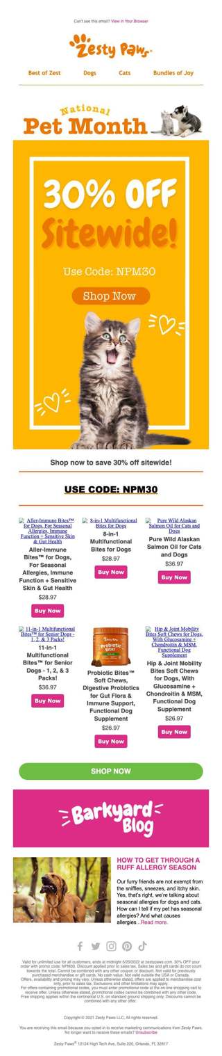 Shop now for 30% off your purchase!🧡🐶
