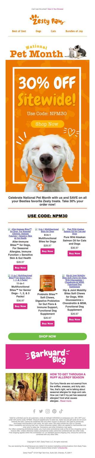 30% off SITEWIDE 🧡🐶