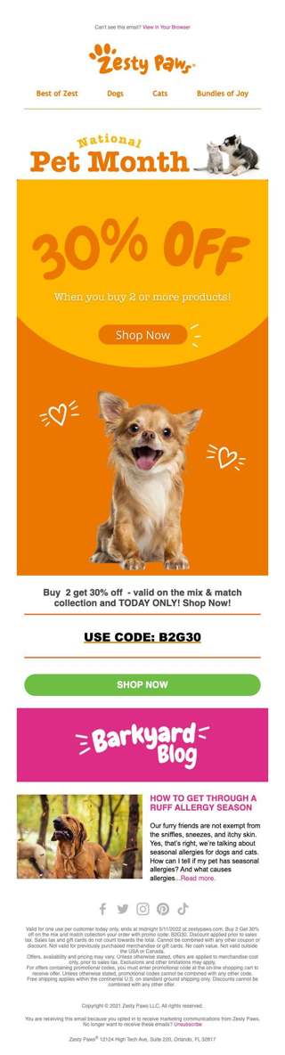 Buy 2 and get 30% off! 🧡🐶