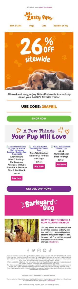 26% off sitewide happening now 📣