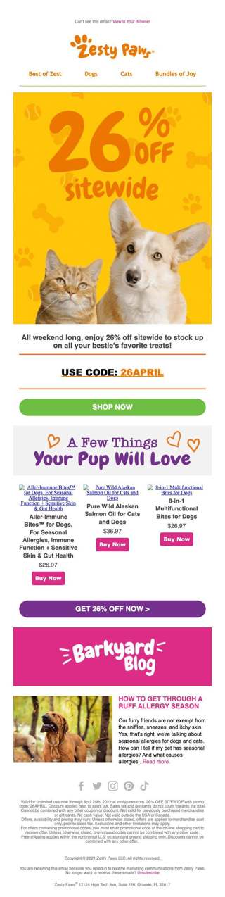 26% off sitewide happening now 📣