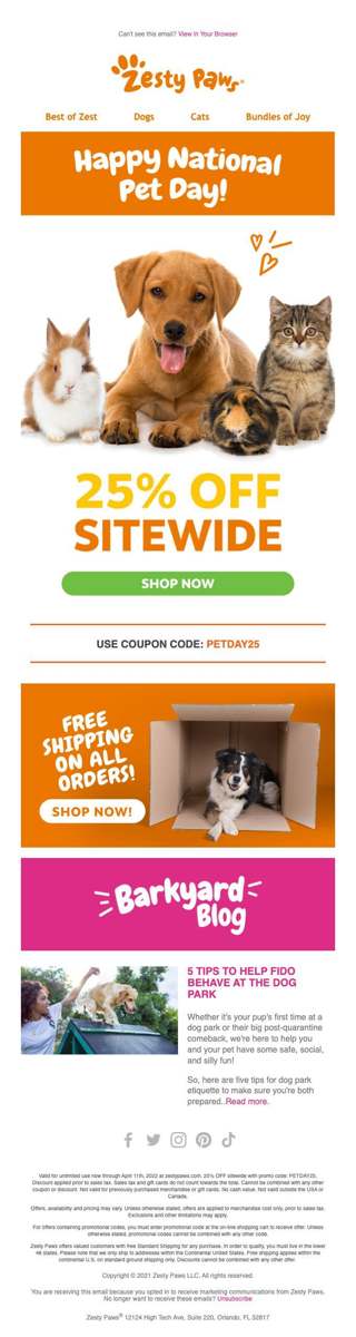 It's Natl Pet Day! Shop with 25% off! 🧡
