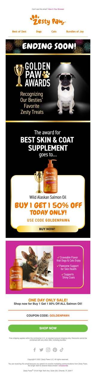 B1G1 50% off Salmon Oil until Midnight!