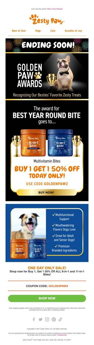 B1G1 50% Off Ending Tonight!